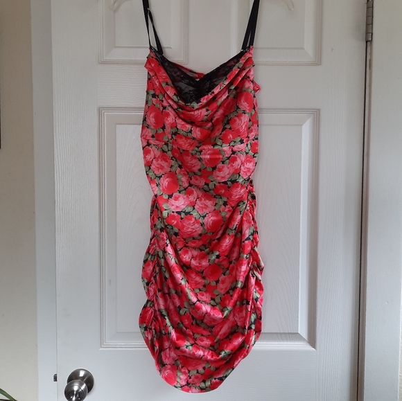 MADELINE Red Black Roses Mini Dress 🍋 For Love and Lemons x VS ❤️ RARE - Picture 3 of 14